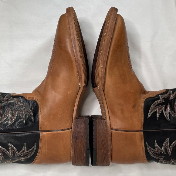 Justin Men's 10 EE Caddo BENT RAIL Western SQUARE TOE Boot Copper Brown BR740 - Picture 10 of 12